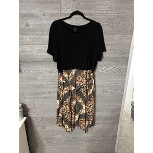 Torrid Womens Plus Size 2/2X  Midi Length Belted‎ Dress Multicolor 3783